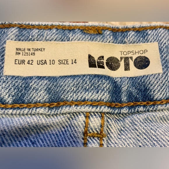 Topshop Denim Mini Skirt Size 10 - Picture 3 of 4